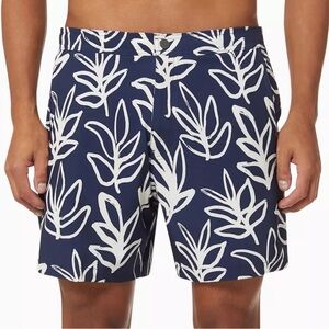 ONIA Calder Swim Short Men Trunks 6 In Chambray Leaves XXL NEW 445